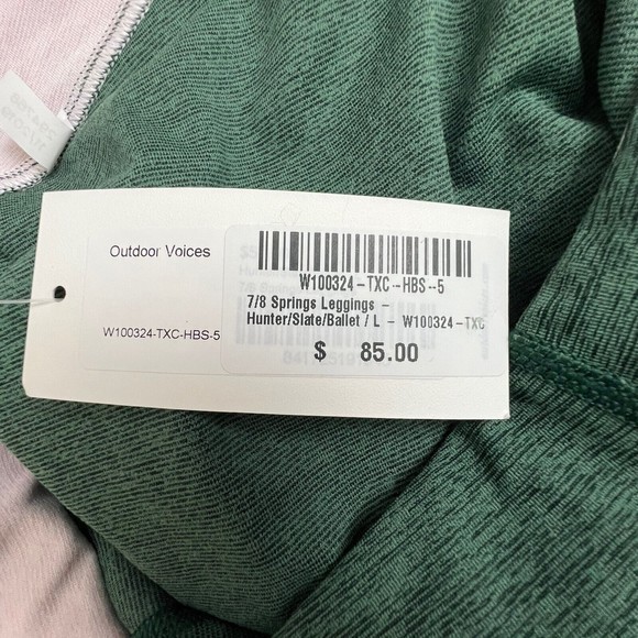 Outdoor Voices Womens Athletic‎ Springs Tricolor Full Length Leggings Large NWT - Picture 8 of 9